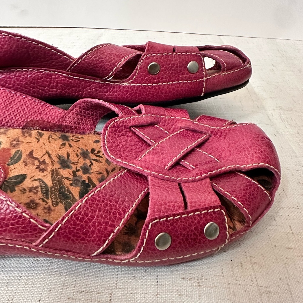 🌺 Bare Traps Hot Pink Leather Sandals – Size 10M - Picture 6 of 11